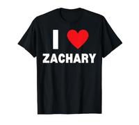 I Love Zachary Value Graphic T-Shirt, Men, Black, S