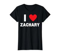 I Love Zachary Value Graphic T-Shirt, Women, Black, L