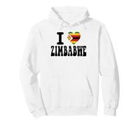 I Love ZIMBABWE Heart Flag Retro Travel Souvenir Pullover Hoodie