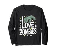 I Love Zombies Creepy Cool Monster Design Long Sleeve T-Shirt