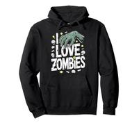 I Love Zombies Creepy Cool Monster Design Pullover Hoodie
