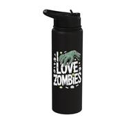 I Love Zombies Creepy Cool Monster Design Stainless Steel Insulated Water Bottle