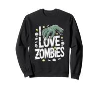 I Love Zombies Creepy Cool Monster Design Sweatshirt