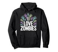 I Love Zombies Creepy Hand Design Pullover Hoodie