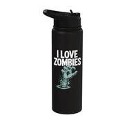 I Love Zombies Creepy Hand Illustration Stainless Steel Insulated Water Bottle