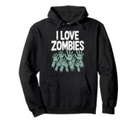 I Love Zombies Creepy Undead Enthusiast Art Pullover Hoodie