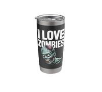 I Love Zombies Creepy Undead Head Stainless Steel Insulated Tumbler