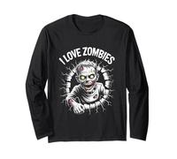I Love Zombies Creepy Undead Monster Design Long Sleeve T-Shirt