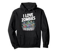 I Love Zombies Graphic Undead Horde Pullover Hoodie
