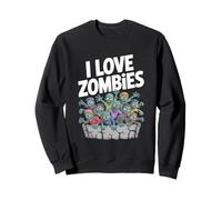I Love Zombies Graphic Undead Horde Sweatshirt