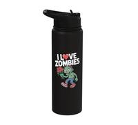 I Love Zombies Quirky Romantic Humor Stainless Steel Insulated Water Bottle