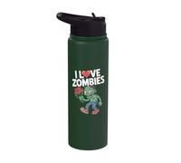 I Love Zombies Quirky Romantic Humor Stainless Steel Insulated Water Bottle