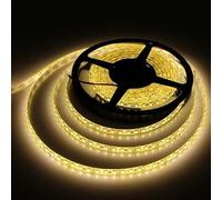 I LumoS LED Strip Light 9.6W/m, 16ft/5M 2835 SMD 600 LEDs 12V Flexible Cuttable IP65 Waterproof LED Tape for Bedroom Kitchen Cabinet Wardrobe TV (No Power Supply/Plug) (Warm White)