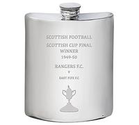 I LUV LTD 6oz Hip Flask for Glasgow RANGERS 1949-50 Scottish Cup Final Winner Football Memorabilia Mens Birthday Personalised Gifts Pewter Whisky Accessories