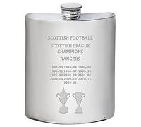 I LUV LTD 6oz Hip Flask for Glasgow Rangers Scottish Division One & Premiership Titles Football Memorabilia Mens Birthday Gifts Pewter Whisky Accessories