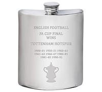 I LUV LTD 6oz Pewter Hip Flask for Tottenham Spurs FA Cup Total Wins Gift for Collectors Football Supporters Fans