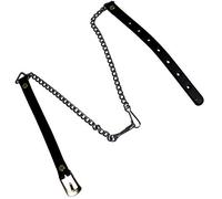 I LUV LTD Boys Sporran Chain Only Leather Straps and Buckle Polished Chrome Made in Scotland