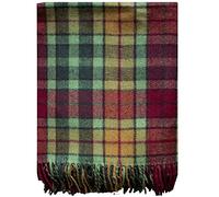 I LUV LTD Buchanan Autumn Tartan Orange Green Tweed Sofa Throw Blanket 75% Wool Plaid Large Throws for Sofas Wool Rug Outdoor Blanket Picnic Blankets