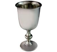 I LUV LTD Chalice Pewter Wine Goblet Plain Design Flared Lip Shaped Stem 5"