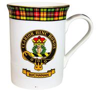 I LUV LTD China Coffee Mug Buchanan Clan Crest Gold Rim Scottish Made