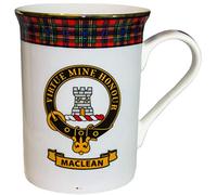 I LUV LTD China Coffee Mug MacLean Clan Crest Gold Rim Scottish Made
