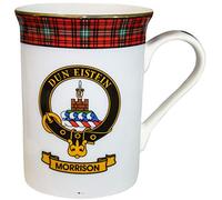 I LUV LTD China Coffee Mug Morrison Clan Crest Gold Rim Scottish Made