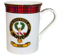 I LUV LTD China Coffee Mug Ross Clan Crest Gold Rim Scottish Made