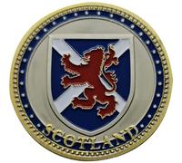 I LUV LTD Coin Collection, Scottish Souvenir with Scotland Map with Lion Rampant Crest on Saltire Design