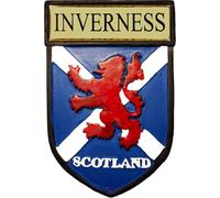 I LUV LTD Inverness Fridge Magnet, Scotland Saltire Flag Design, Resin Magnet with Lion Rampant on Shield, Scottish Gifts