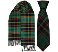 I LUV LTD Mens Scarf & Tie Gift Set Irish County Antrim Tartan Plaid 100% Wool
