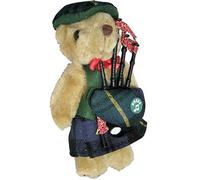 I LUV LTD Musical Figurine Teddy Bear Scottish Gift for Gordon Tartan Clan, Made in Scotland