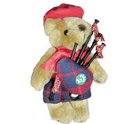 I LUV LTD Musical Figurine Teddy Bear Scottish Gift for Hamilton Tartan Clan, Made in Scotland