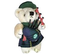 I LUV LTD Musical Figurine Teddy Bear Scottish Gift for Johnstone Tartan Clan, Made in Scotland