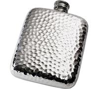 I LUV LTD Pocket Hip Flask 4oz Pewter with Hammered Polished Finish Screw Top Hip Flasks for Men