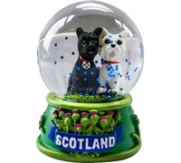 I LUV LTD Scottish Waterball Snow Globe with Dogs Design, Resin Figurine and Moulded Base