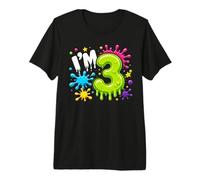 I’m 3rd Birthday Slime Theme Party Three Year Old Premium T-Shirt