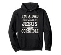 I’m a Dad That Runs on Jesus and Cornhole Christian Pullover Hoodie