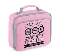 I’m a Geography Teacher, I Can’t Get Lost, Teacher Appreciation, Teaching Assistant, Gift for Coworker, Lunch Box Reusable Bag, Lunch Cooler Bag. (Classic Pink)