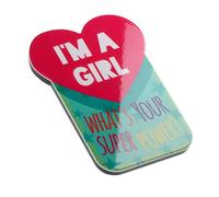 I’m A Girl What’s Your Super Power Love Heart Feminist Inspirational Quote Novelty Magnet