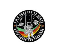 I’m A Huge Fan Of Space Both Outer And Personal Rainbow Galaxy Brooch, Space Astronaut Enamel Pin, Introvert Humor Pin Badges, Funny Gift For Outer Space Science Lover Astronomy Student, Self-care