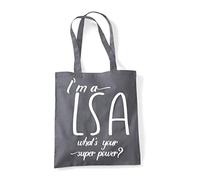 I’m A LSA learning support Personalised What’s Your Superpower Appreciation Gift tote shopping bag - Dark Grey