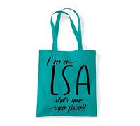 I’m A LSA learning support Personalised What’s Your Superpower Appreciation Gift tote shopping bag - Emerald