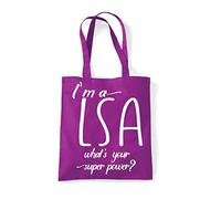 I’m A LSA learning support Personalised What’s Your Superpower Appreciation Gift tote shopping bag - Magenta