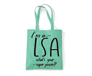 I’m A LSA learning support Personalised What’s Your Superpower Appreciation Gift tote shopping bag - Mint
