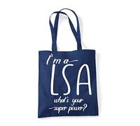 I’m A LSA learning support Personalised What’s Your Superpower Appreciation Gift tote shopping bag - Navy