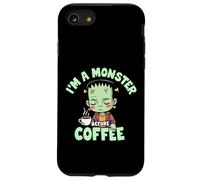 I’m a Monster Before Coffee, Cute Frankenstein Halloween Case for iPhone SE (2020) / 7/8