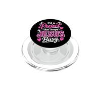 I’m A Project That Keeps Jesus Busy Leopard Christian Womens PopSockets PopGrip for MagSafe