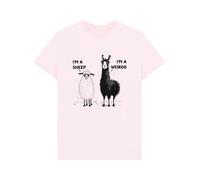 I’m a Sheep I’m a Weirdo T-Shirt Quirky Parody Meme Tee, Funny Parody Meme T-Shirt - I’m a Sheep I’m a Weirdo Graphic Tee - Novelty Humor Gift Pink
