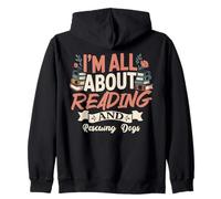 I’m All About Reading and Dog Rescue | Book & Pet Humor Zip Hoodie