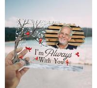 I’m Always With You-Custom Photo Memorial Plaque, Personalized Acrylic Plaque, Memorial Gift for Family Members Mom Dad Brother Sister